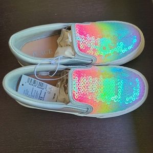 Girl sequin rainbow slip on sneaker